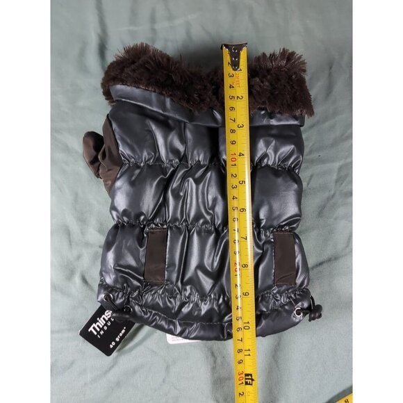 Pet Life 1BKXS  Black Metallic Fashion Pet Parka Coat X-Small - Measure In Photo - Picture 8 of 9